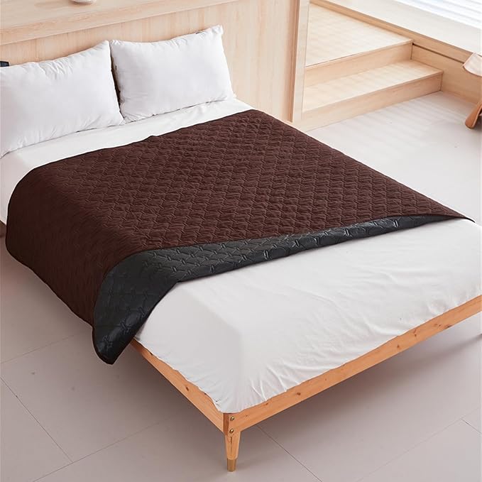 GIBZ Waterproof Dog Bed Blanket Cover Anti Slip Pet Furniture Protector Washable Large Washable Quilted Mat for Indoor, Coffee, 75x180cm