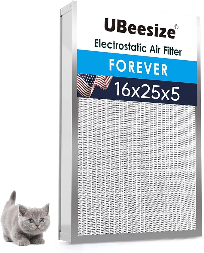 UBeesize 16x25x5 Reusable Electrostatic Air Filter HVAC AC Furnace Filter