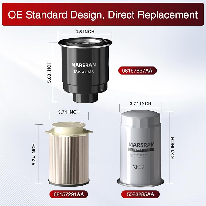 Marsram 6.7 Cummins Fuel Filter and Oil Filter Fits