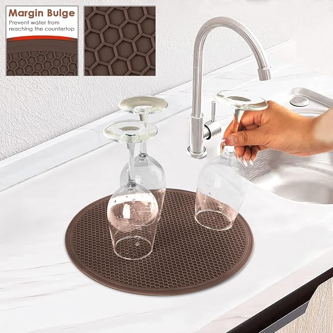 Brown Silicone Microwave Mat 12 inch Extra Large Multi-Use Microwave Mat Heat