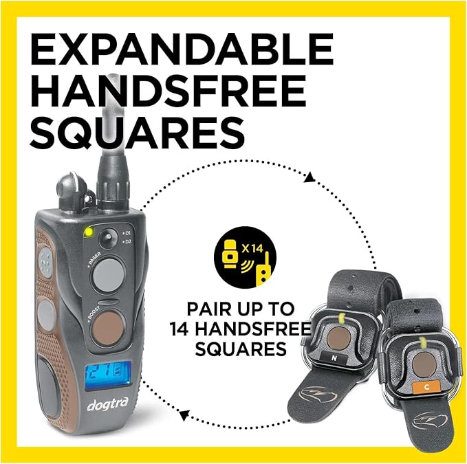 Dogtra ARC HANDSFREE Plus Boost and Lock, Remote Dog Training E-Collar, HANDSFREE Square for Discreet Control, Waterproof, Rechargeable, 3/4-Mile Range, 1 Dog Expandable System Medium, Large Dogs