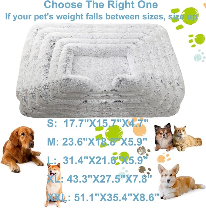 Dog Beds Large Sized dog Orthopedic, Sofa Dog Bed with Waterproof Lining and Nonskid Bottom, Rectangle Washable Dog Bed for Medium Small Dogs and Cats Comfortable ( Color : Gray , Size : 43 x 27" )