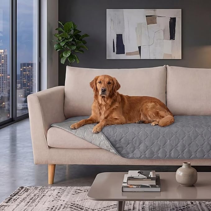 Waterproof Dog Bed Cover Pet Blanket Sofa Pet Bed Mat,Leak Proof Washable Incontinence Mattress Protectors,Suitable for People Who Cannot Take Care of Themselves,30x30 Inch Light Grey
