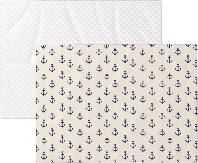 Waterproof Dog Blanket Soft Pet Blanket for Puppy Cat, Fleece Cat Throw Blankets for Furniture Bed Couch Sofa Reversible - Nautical Themed Simple Anchors