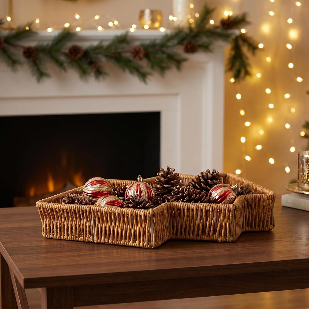 2pcs Shelf Baskets for Storage Small Space Stackable Christmas Organizer