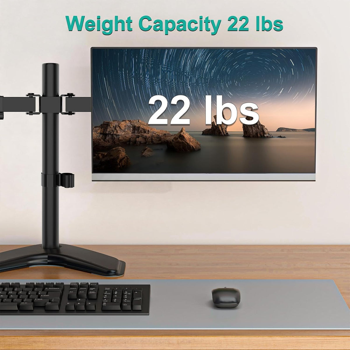 WALI Freestanding Dual Monitor Stand for 13-27 inch Screens, 22 lbs per Arm