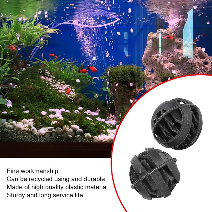 30 Pack Biofiltration Filter Balls, Removes and Nitrites, Reusable Plastic