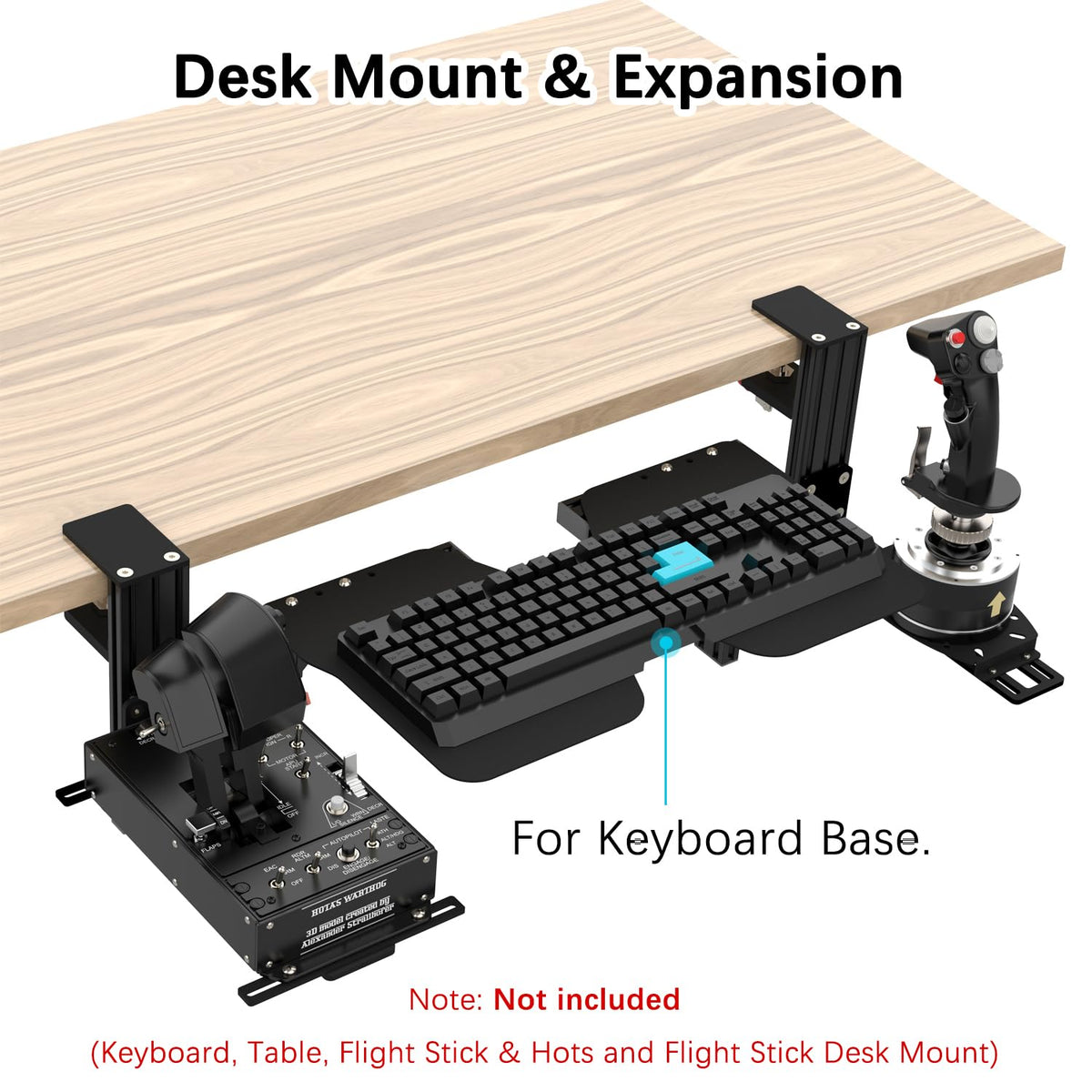 EG STARTS 1 Set Metal Mouse Pads Mount Holder Platform Compatible for Video Simulation Flight Stick Desk Hotas Joystick Mount Flight Joystick Mounting Extension Attachment Keyboard Mounts