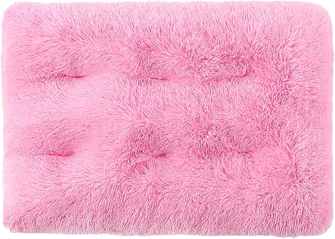 Dog Crate Mat, Dog Bed for Large Dogs, Comfy Fluffy Kennel Pad Anti-Slip for Dog beds & Furniture, Quilted Dog Bed for Pets for Medium/Small Dogs Cats (Color : Pink 3, Size : 20x14.9)