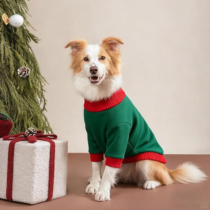Custom Dog Hoodie, Personalized Sweatshirt with Photo Text Name Logo, Customized Hooded Sweater for Small Medium Large Dogs & Cats (Green + Red Sleeves, Large)