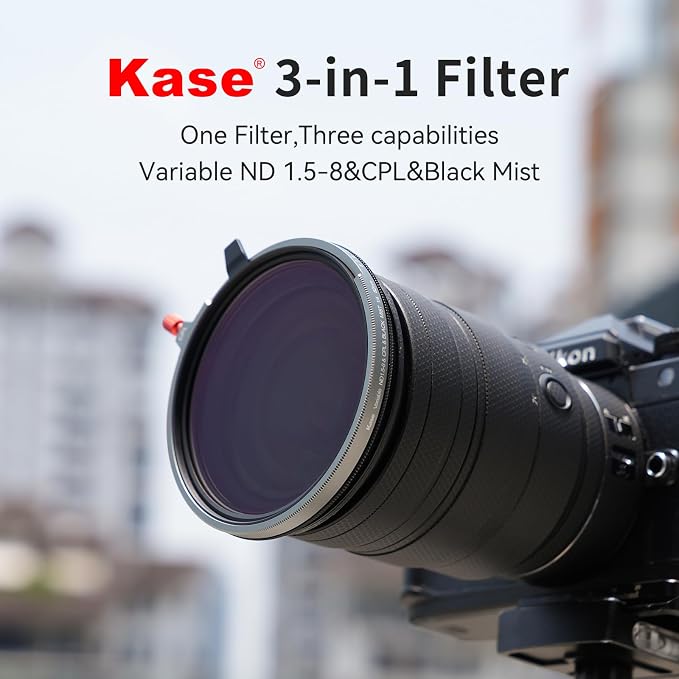 Kase 72mm Variable ND1.5-8 & CPL & Black Mist 3 in 1 Filter