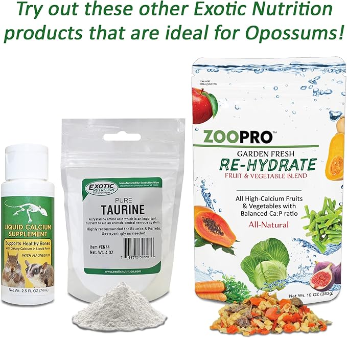Exotic Nutrition Opossum Complete - Nutritionally Complete Healthy Pellet Diet - Food for Short-Tailed & Virginia Opossums (15 lb.)