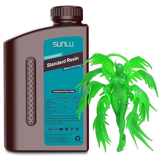 SUNLU 3D Printer Resin 1kg, Fast Curing Standard 3D Resin