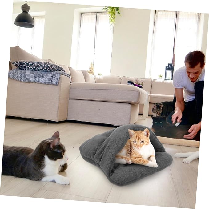 Sosoport Cushion Pet Bed for Puppy Cat Kitten Dog Rabbit Guinea Pig Cozy Warm Ventilated Nest Dog Bed Furniture Grey