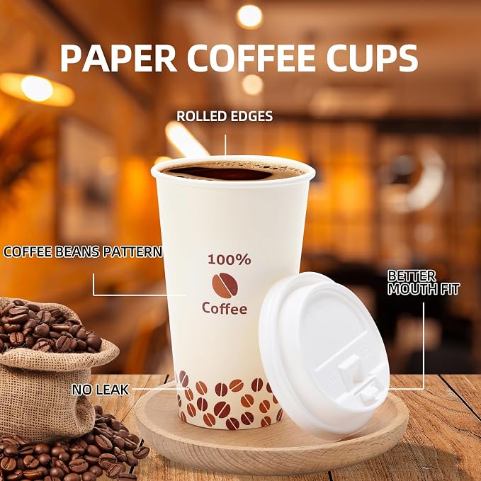 Tamone 100 PACK 12OZ Disposable Coffee Cups