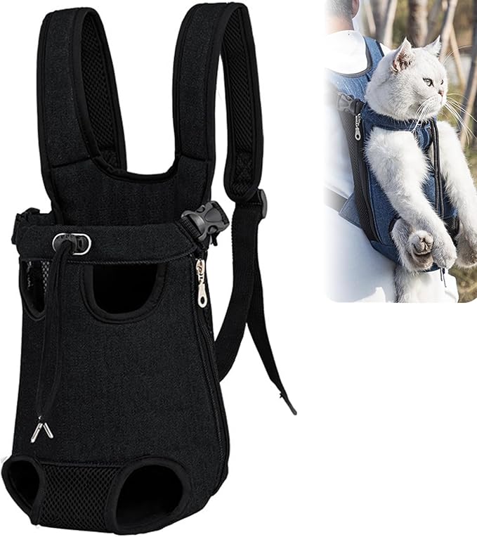 Portable Pet Carrier Backpack, Adjustable Pet Front Cat Dog Carrier Backpack Travel Bag for Small Medium Dogs Cats Puppies, Cat Backpack Carrier for Hiking Cycling (K, XL)