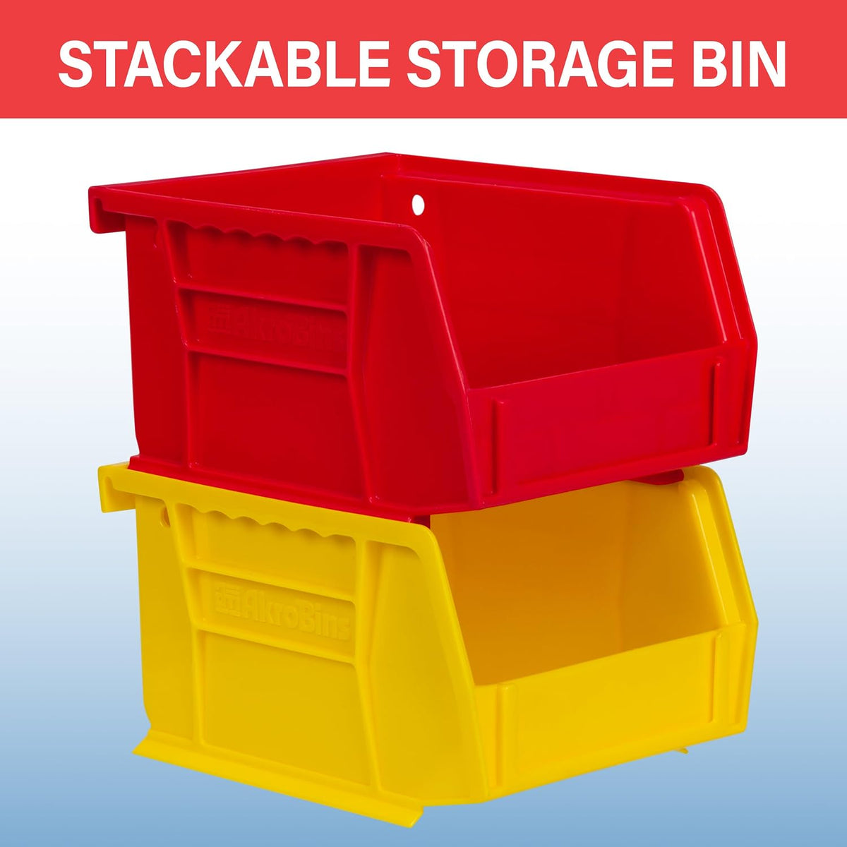 Akro-Mils 30210 AkroBins Plastic Storage Bin Hanging Stacking Containers, (5-Inch x 4-Inch x 3-Inch), Black, 24-Pack