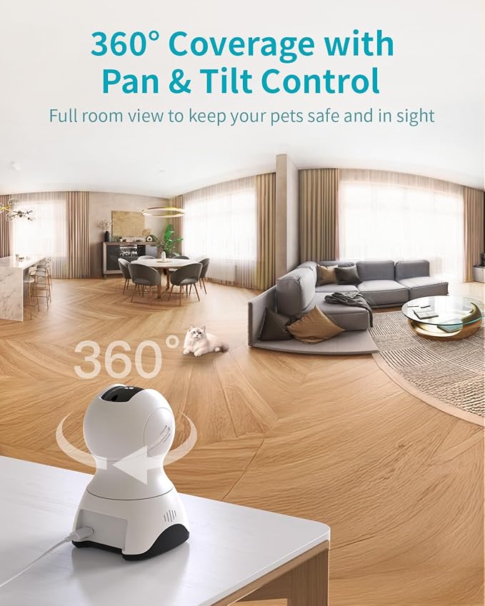 VIMTAG 4K UHD Pan/Tilt Cameras for Home Security, Indoor Camera for Pet/Dog/Cat/Baby/Nanny/Room with Phone App, 5G/2.4G WiFi, Night Vision, 2-Way Audio, Motion Tracking, AI Detection, Works w/Alexa