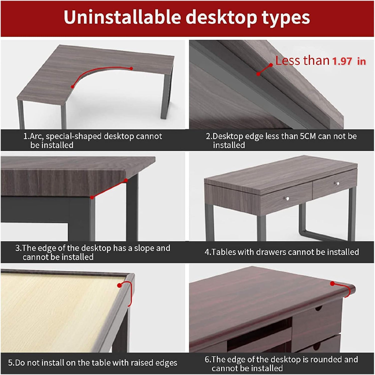 Desk Extender 21.65"x9.45" Arm Support Collapsible Ergonomics Computer Table Extension Keyboard Tray for Square Tabletop - Carbon Fiber