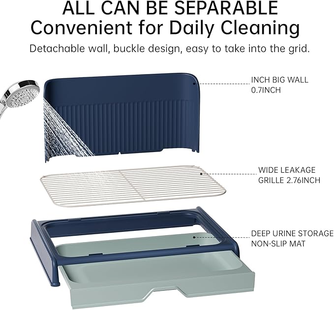 Upgrade Dog Potty Tray with High Wall,23.62"X18.5"Pee Pad Holder,Litter Box for Pet,Mesh Training Holder for Puppy and Small Size Dog,Housebreaking Supplies, Pet Products (Green)