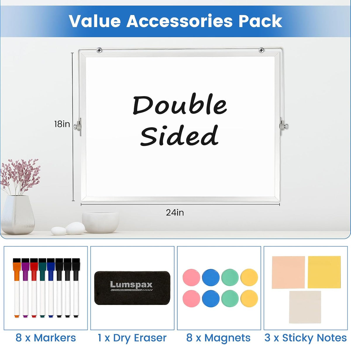 White Board with Stand, 24" x 18"