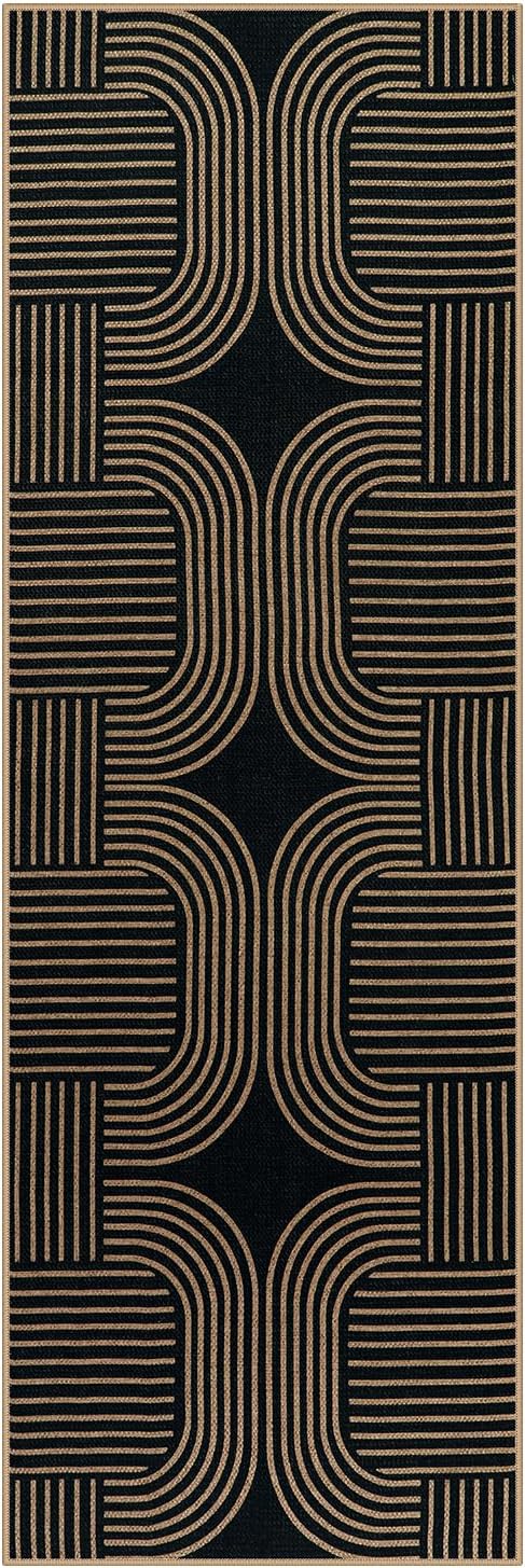 Lahome Modern Geometric Runner Rug, 2x6 Laundry Room Rug Runners