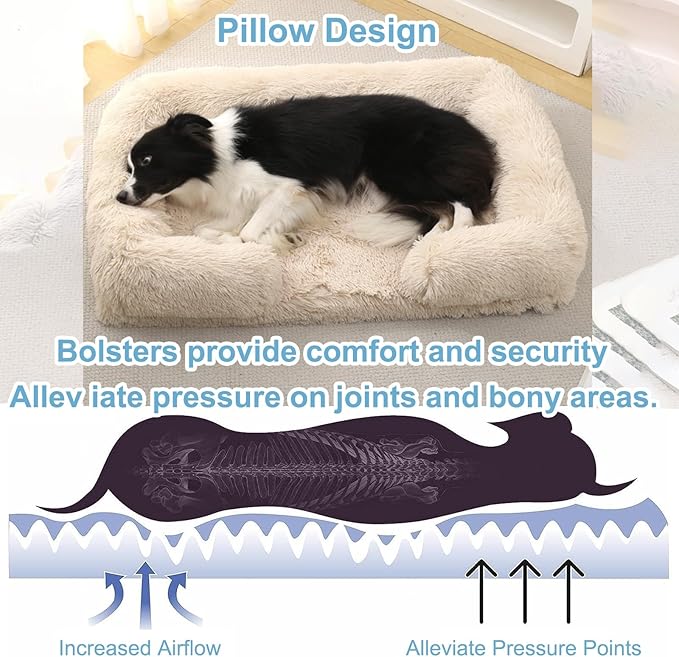 Dog Beds Large Sized dog Orthopedic, Sofa Dog Bed with Waterproof Lining and Nonskid Bottom, Rectangle Washable Dog Bed for Medium Small Dogs and Cats Comfortable ( Color : Brown3 , Size : 51 x 35" )