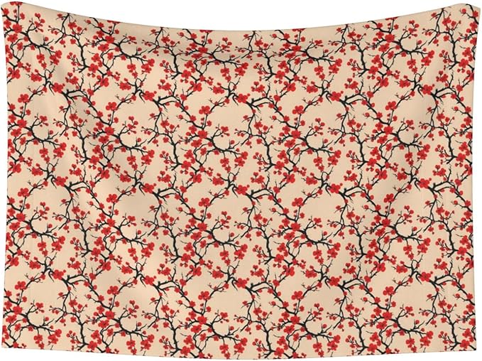 Double Sided Pet Throw for Dogs Who Shed, Blossom Japanese Cherry, Reversible Blanket with Nubby Dot Side Catches Loose Fur for Easier Furniture Cleanup