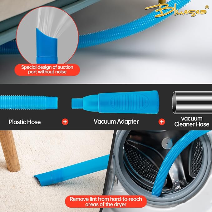 BLuesea Dryer Vent Cleaner Kit, 15-Piece Ultimate Dryer Cleaning Kit Include 30