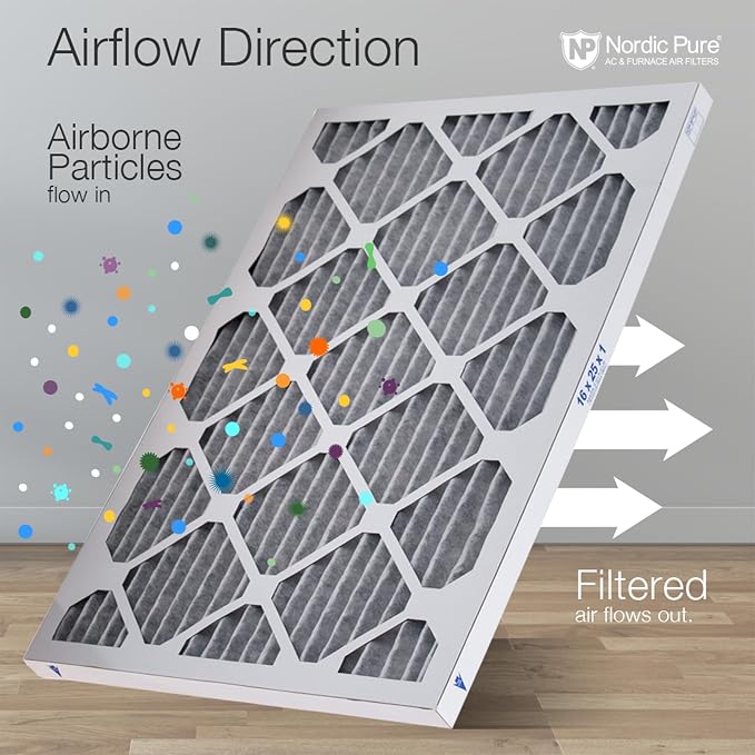 Nordic Pure 16x20x1 Furnace Air Filters MERV 12 Pleated Plus Carbon 4 Pack