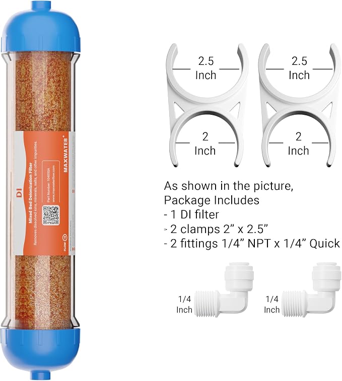 10" Refillable Mixed Bed Ion Exchange Aquarium Filter