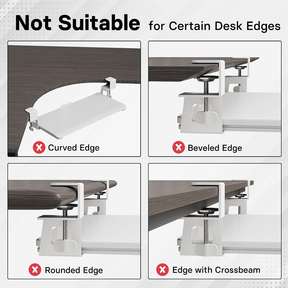 BONTEC Under Desk Keyboard Tray, Pull-Out Keyboard & Mouse Platform