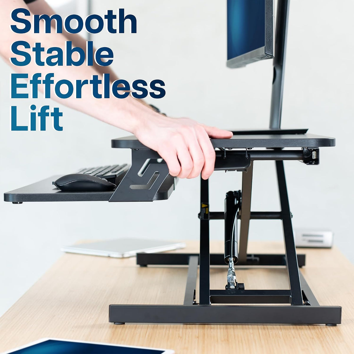VIVO 32 in Standing Desk Riser, Height Adjustable Workstation
