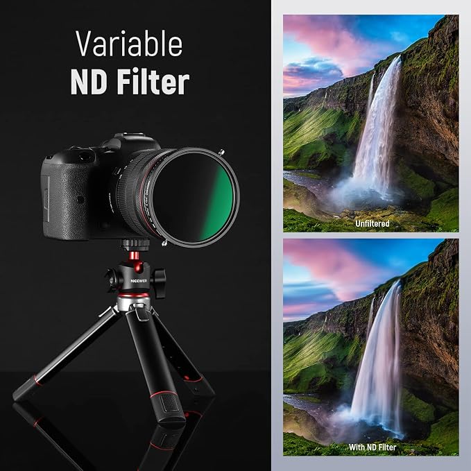 NEEWER 2 in 1 77mm Variable ND Filter ND2–ND32&CPL Filter No X Cross/30 Layer