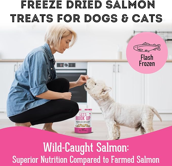 The Granville Island Pet Treatery Dehydrated Wild Salmon Treats for Dogs & Cats (1.76 oz, Pack of 1) Single Ingredient to Maintain Nutrients Vitamins and Healthy Oils Made in Canada