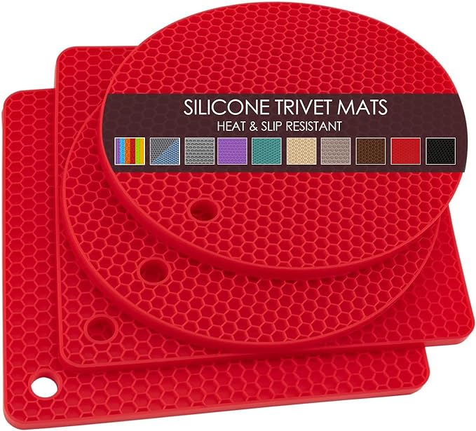 Silicone Trivets for Hot Pots and Pans, Heat Resistant Trivet Mats for Hot