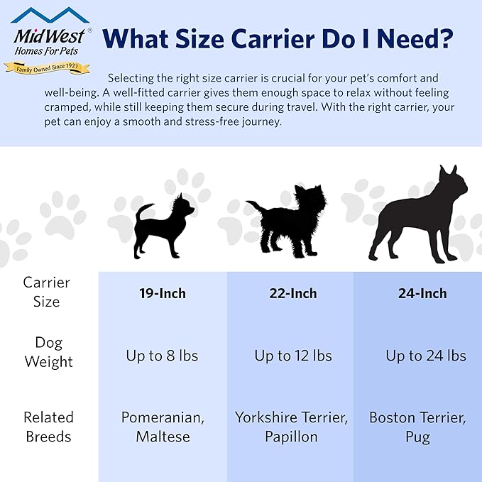 MidWest Homes for Pets Spree Travel Pet Carrier | Hard-Sided Pet Kennel Ideal for XS Dog Breeds, Small Cats & Small Animals | Dog Carrier Measures 22.3L x 14.2 W x 15H - Inches