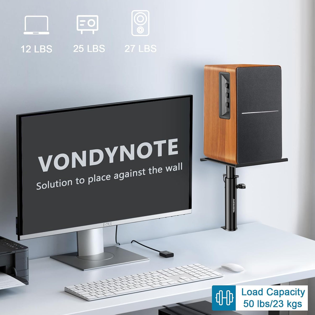 Vondynote Studio Monitor Stands Clamp Speaker Stands with Isolation Pads