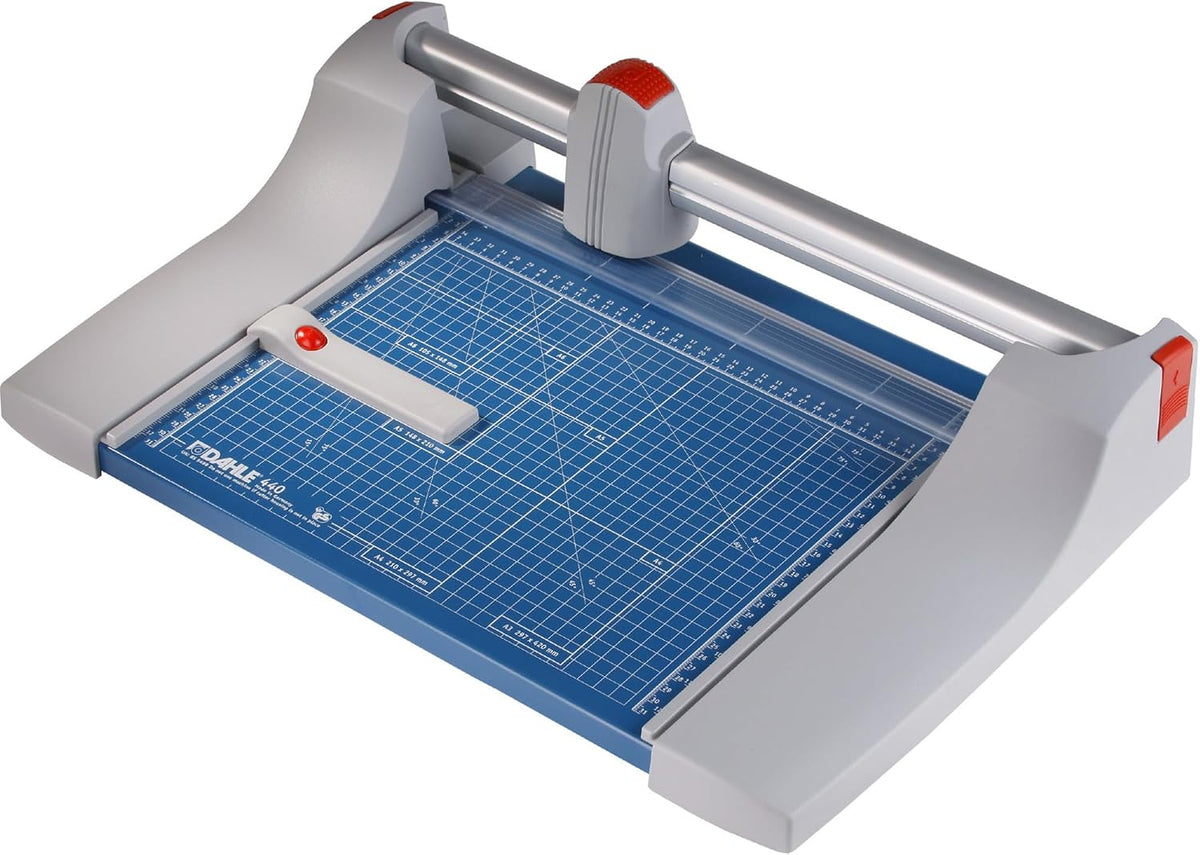 Dahle 440 Premium Rotary Trimmer, 14" Cut Length, 30 Sheet Capacity, Self-Sharpening, Automatic Clamp, German Engineered Paper Cutter