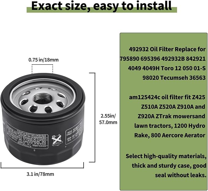 49065-0721 Oil Filter Compatiable