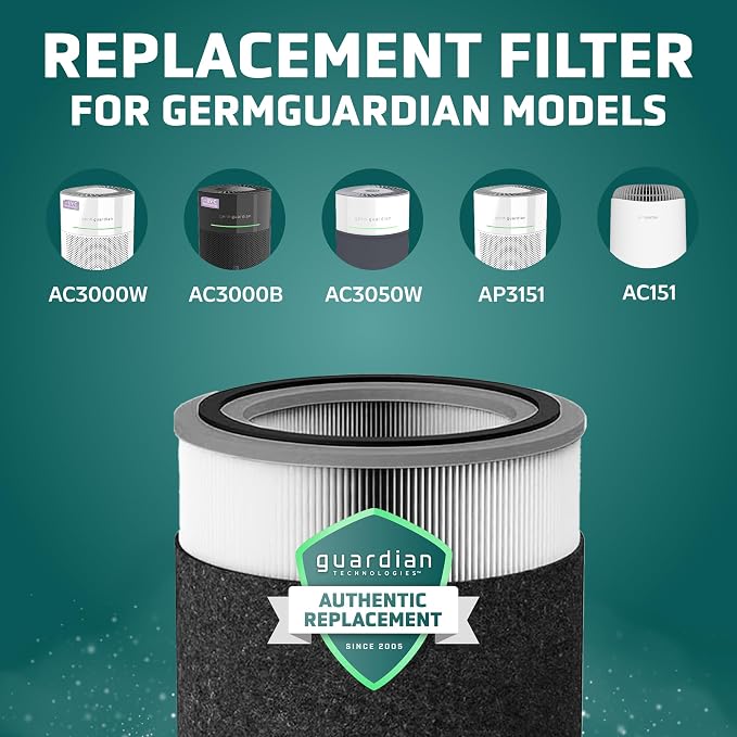 GermGuardian Filter V Smoke Clear HEPA Genuine Air Purifier Replacement Filter