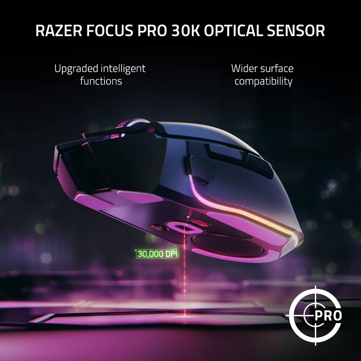 Razer Basilisk V3 Pro Customizable Wireless Gaming Mouse, 2.4Ghz, White