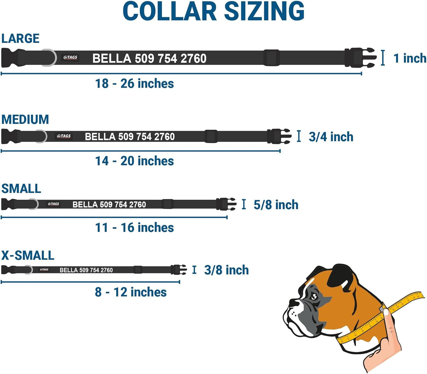 GoTags Reflective Personalized Dog Collar with Nameplate, Adjustable Dog Collar with Custom Engraved Steel Slide On Pet ID Tag, Silent, No Noise Dog Tag for Large Medium or Small (Lavender, Medium)