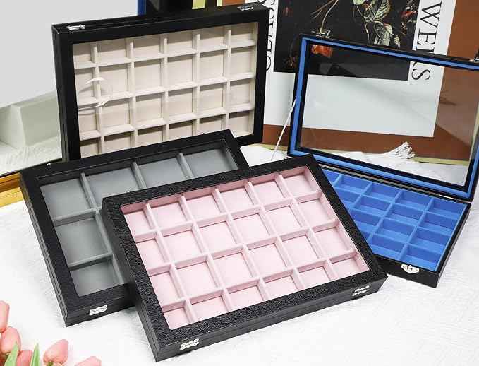 Stratalife Jewelry Organizer 40 Grid Gray Black Jewelry Tray