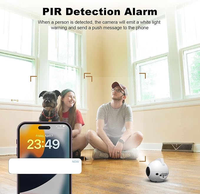Pomya Home Camera Robot | 4MP 2.5K HD Pet Camera with 360° Mobile View, 2-Way Talk & Interactive Play Modes, 10000mAh Battery, Support SriHome App Control