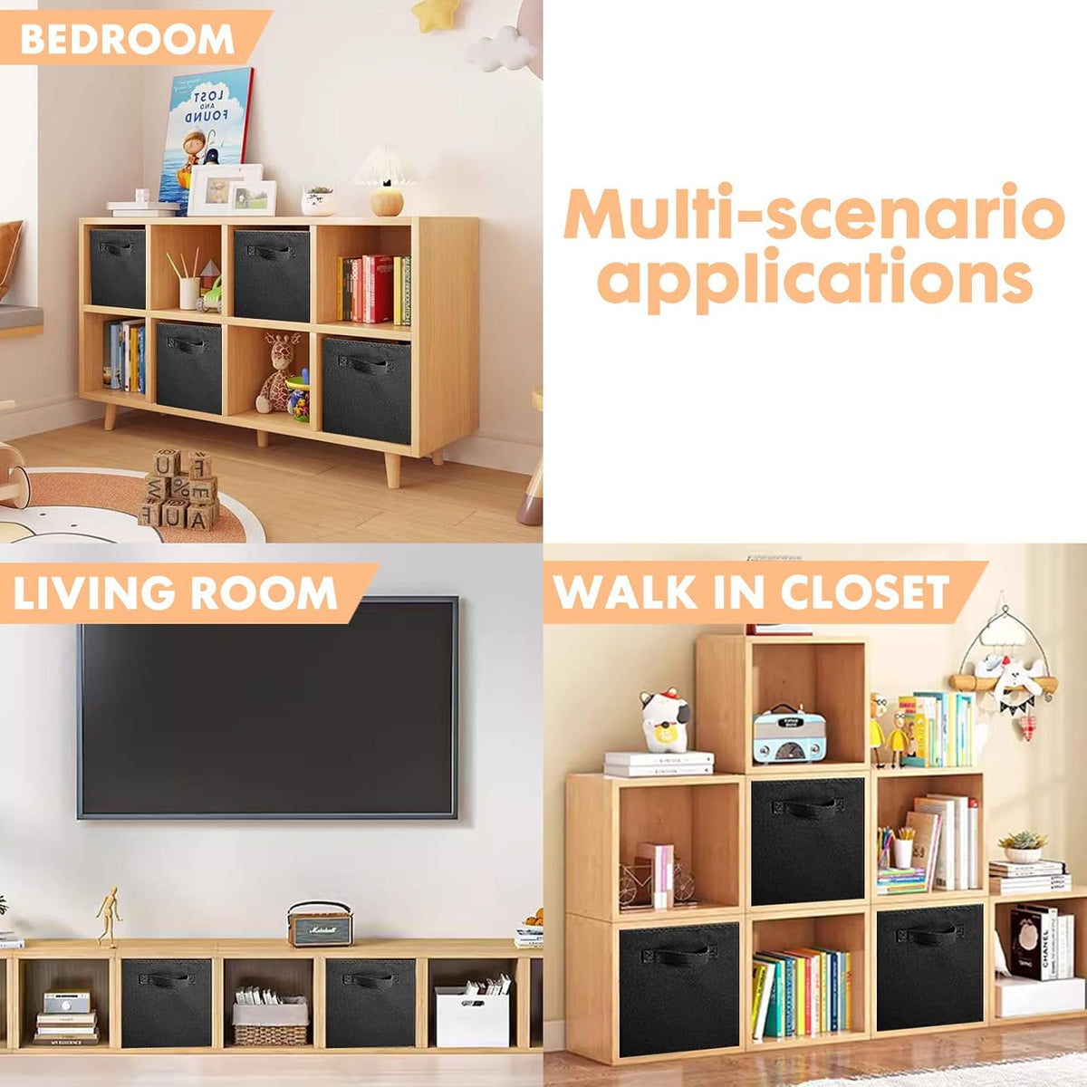 ShellKingdom Storage Bins, Foldable Fabric Storage Cube And Cloth Organizer