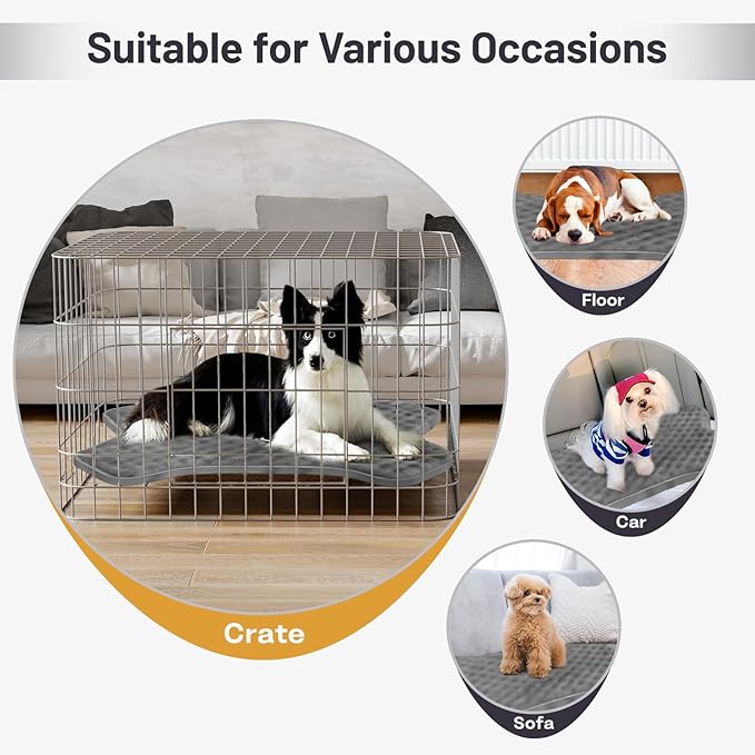 Dog Bed Mat, Soft Foam Dog Crate Pad for Small Medium Dogs, Stylish Bone-Shaped, Anti Slip & Washable Pet Floor Mat Puppy Bed for Crates, Kennel