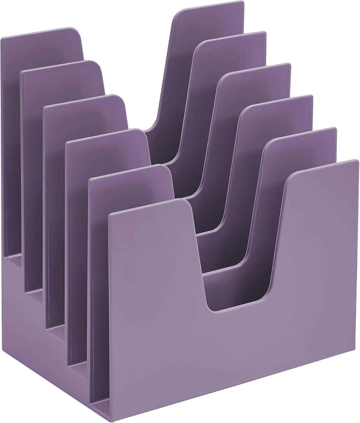 Acrimet 5 Section Incline File Sorter Organizer, Desktop Mail Holder Purple