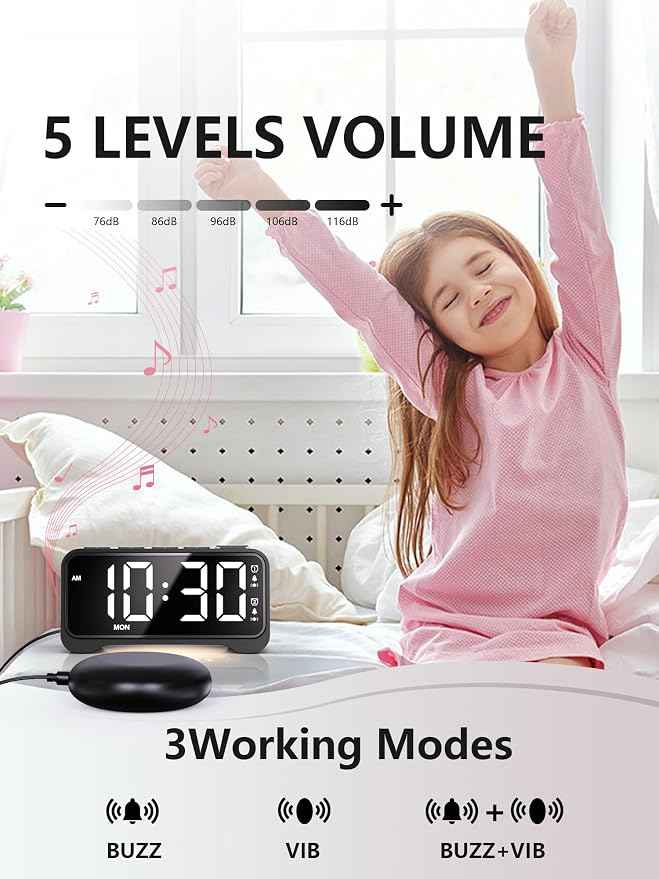 Vibrating Alarm Clock for Heavy Sleepers