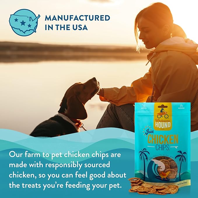 Chicken Chips – Single Ingredient Dog Treats, All Natural & Healthy Training Snacks for Small, Medium & Large Breeds, Puppies – High Protein, Made in US 16oz